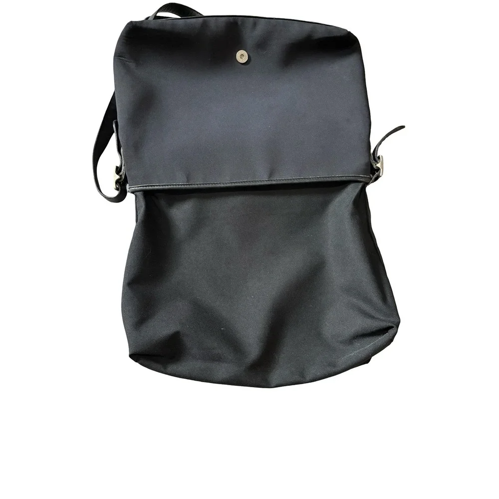 Vintage Coach Black Nylon Leather Trim Messenger Bag Flap Crossbody 6226